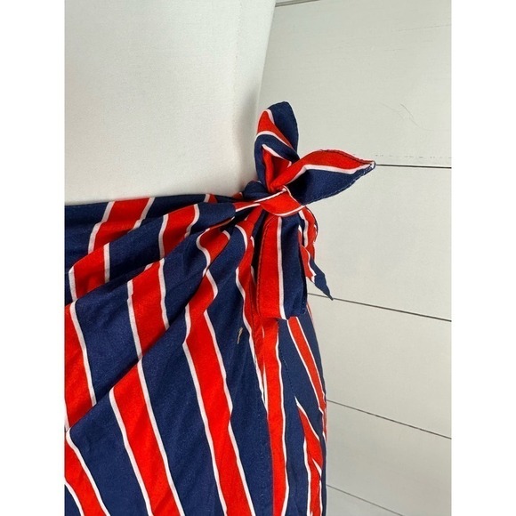 NWOT WeWoreWhat Ribbon Stripe Bandana and Wrap Skirt in Blue Depths OS/XS - Picture 4 of 7